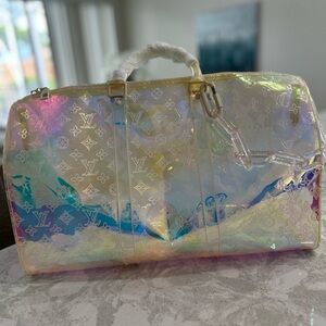 LOUIS VUITTON x Virgil Abloh Monogram Prism Keepall Bandouliere 50